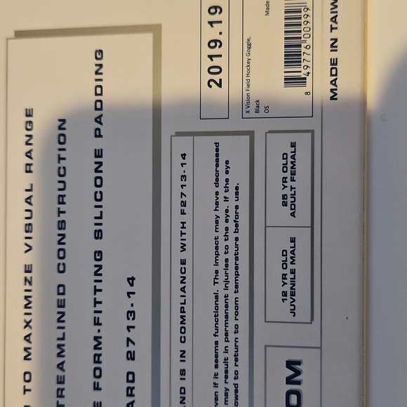 Harrow Lacrosse/Field Hockey Goggles in Black and Gray - Picture 4 of 6